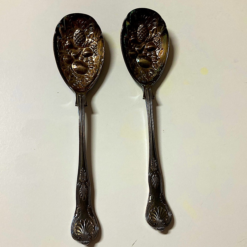 Two serving pieces received as a wedding gift from Neiman Marcus